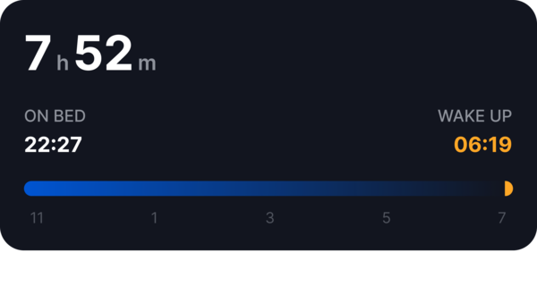 Time in bed 7 hours 52 minutes